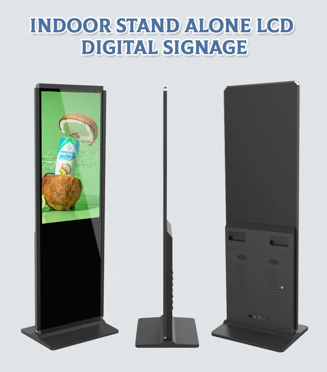 Window Indoor Android Software Kiosk Floor Stand Advertising Equipment Digital Signage Full Screen